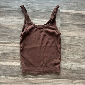 Brown Ribbed Tank